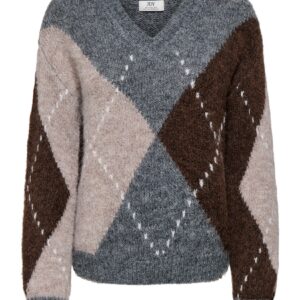 JERSEY JDYZOEY L/S V-NECK GREY 15383047